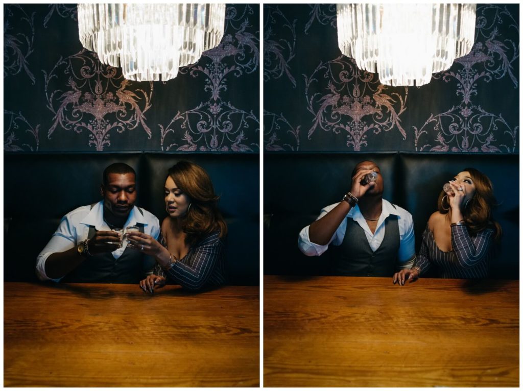 bar engagement photos