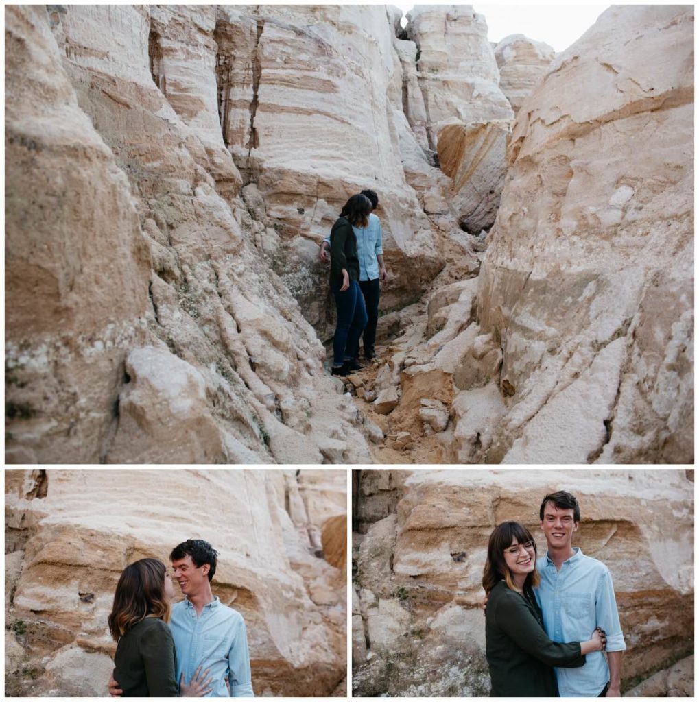 Couple with arms around each other